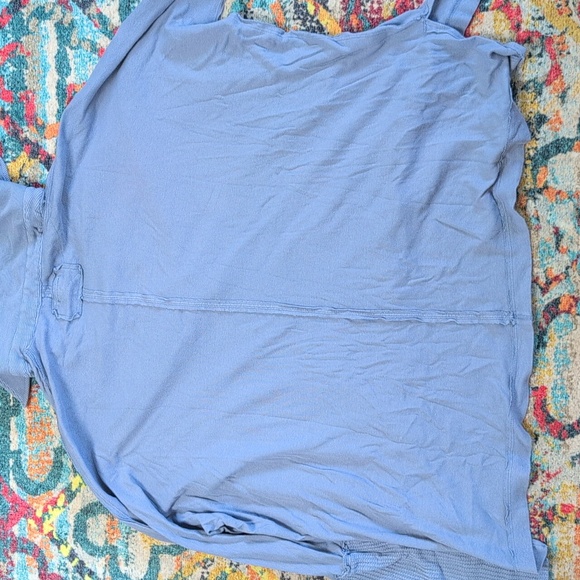 Free People We The Free Oversized Henley Blue XS - Picture 6 of 6